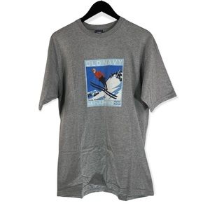 Old Navy Y2K T Shirt Long Distance Ski Jumping Alpine Festival Winter Vintage